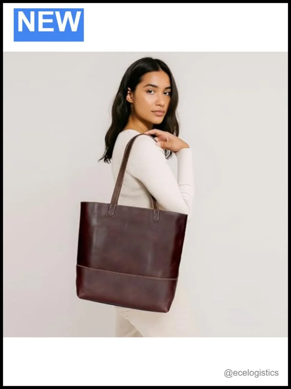 Genuine Leather Tote Bag for Women - Large Shoulder Handbag, Vintage Work &